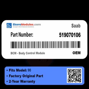 519070106 BCM - Body Control Module | Saab 90 | Genuine OEM Part