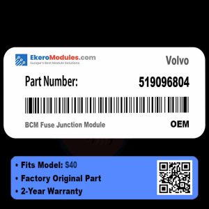 519096804 BCM Fuse Junction Module | Volvo S40 | Genuine OEM Part