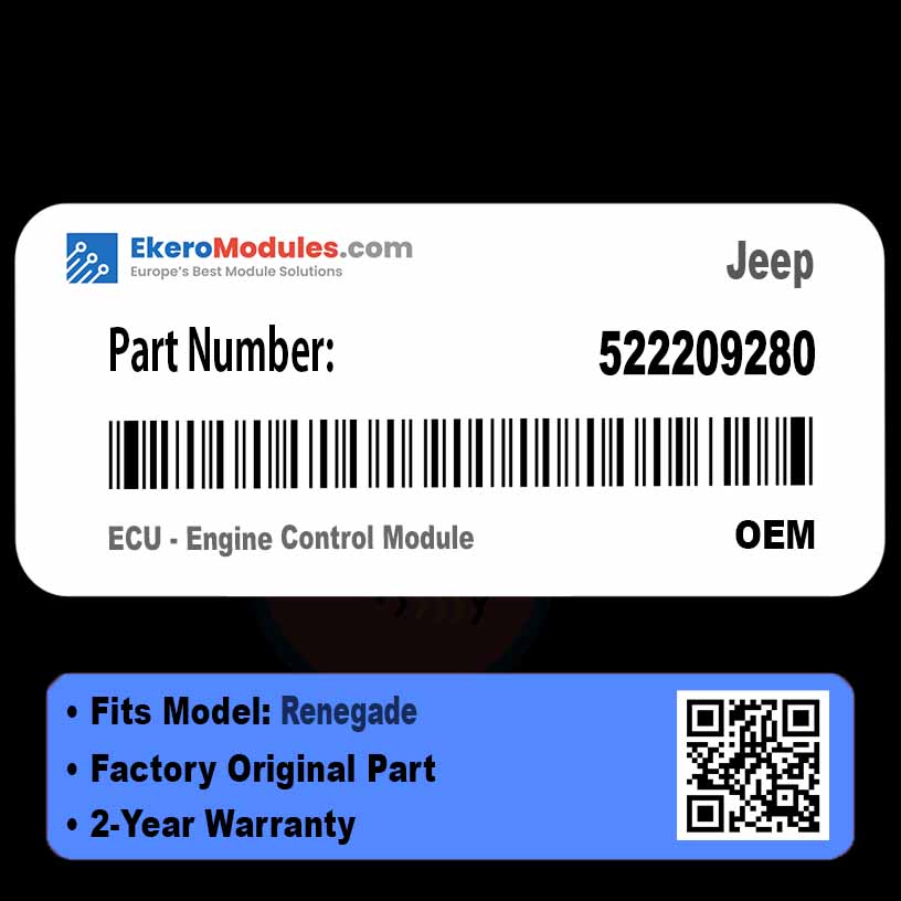 522209280 ECU - Engine Control Module | Jeep Renegade | Genuine OEM Part