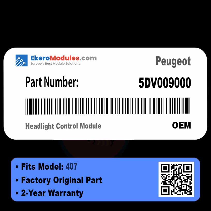 5DV009000 Headlight Control Module | Peugeot 407 | Genuine OEM Part