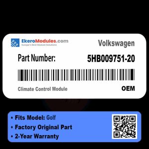 5HB009751-20 Climate Control Module | Volkswagen Golf | Genuine OEM Part
