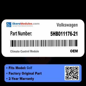 5HB011176-21 Climate Control Module | Volkswagen Golf | Genuine OEM Part