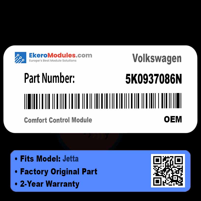 5K0937086N Comfort Control Module | Volkswagen Jetta | Genuine OEM Part