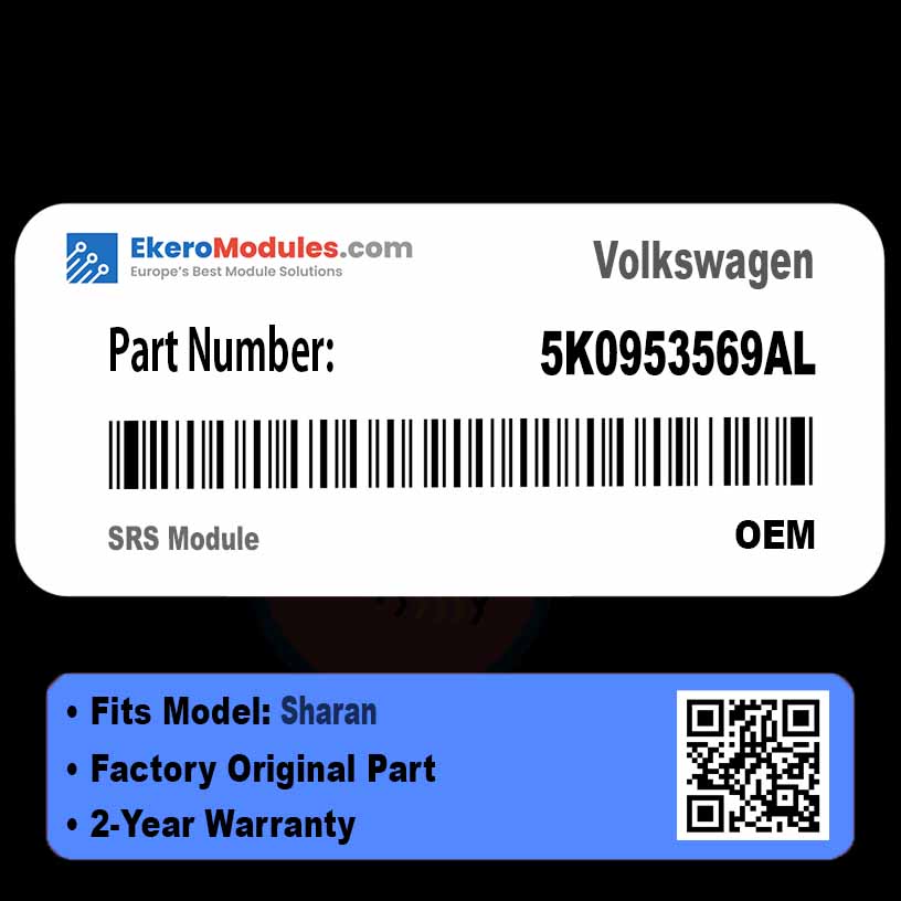 5K0953569AL SRS Module | Volkswagen Sharan | Genuine OEM Part