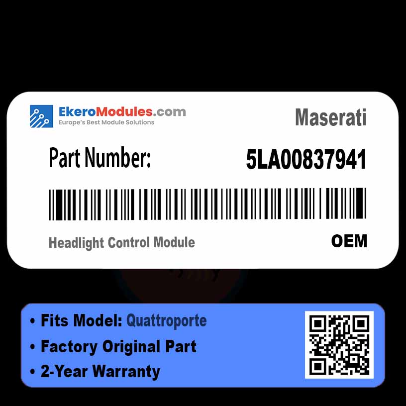 5LA00837941 Headlight Control Module | Maserati Quattroporte | Genuine OEM Part