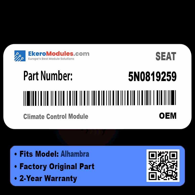 5N0819259 Climate Control Module | SEAT Alhambra | Genuine OEM Part