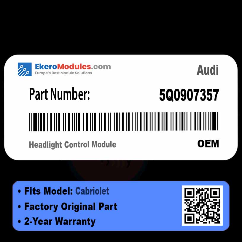 5Q0907357 Headlight Control Module | Audi Cabriolet | Genuine OEM Part
