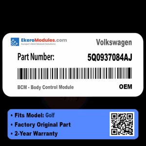 5Q0937084AJ BCM - Body Control Module | Volkswagen Golf | Genuine OEM Part