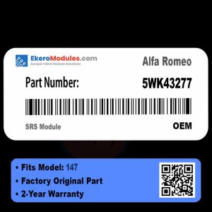 5WK43277 SRS Module | Alfa Romeo 147 | Genuine OEM Part