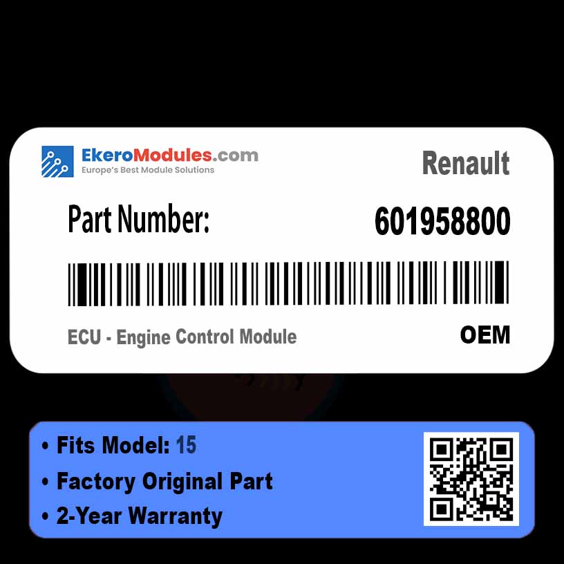 601958800 ECU - Engine Control Module | Renault 15 | Genuine OEM Part