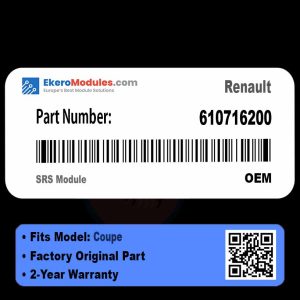610716200 SRS Module | Renault Coupe | Genuine OEM Part
