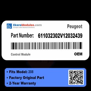611032302V12032439 Control Module | Peugeot 208 | Genuine OEM Part
