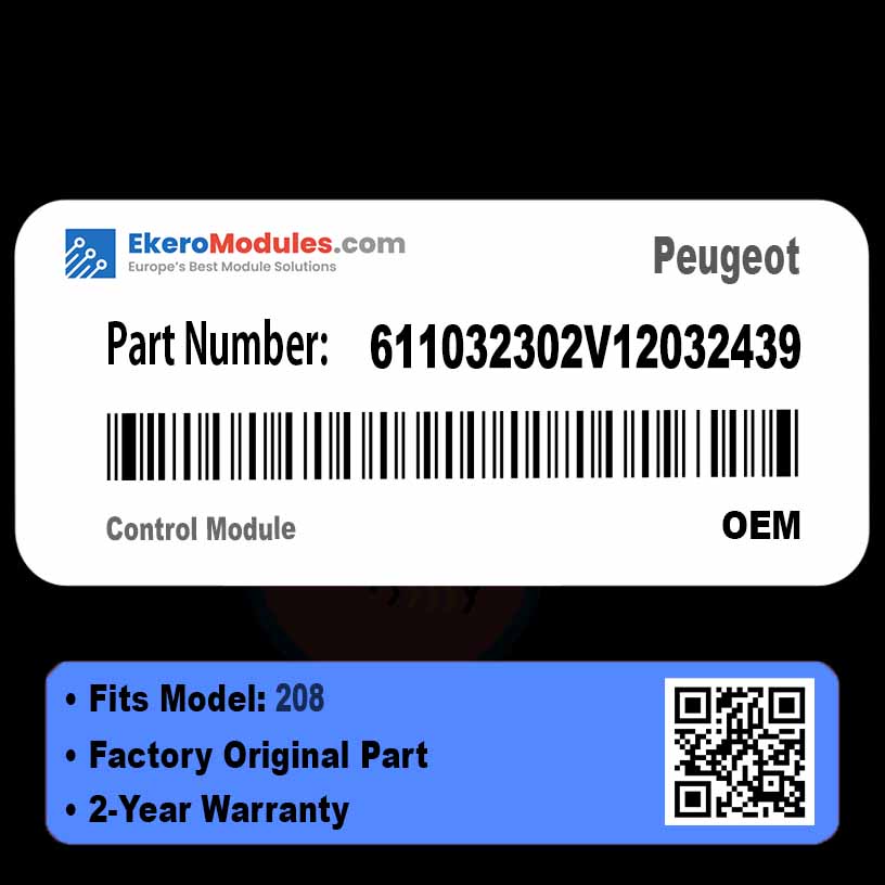 611032302V12032439 Control Module | Peugeot 208 | Genuine OEM Part