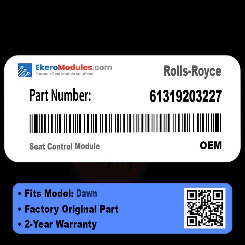 61319203227 Seat Control Module | Rolls-Royce Dawn | Genuine OEM Part
