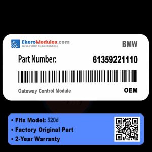 61359221110 Gateway Control Module | BMW 520d | Genuine OEM Part