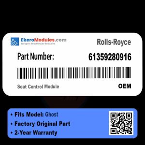 61359280916 Seat Control Module | Rolls-Royce Ghost | Genuine OEM Part
