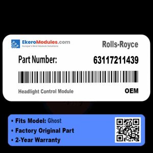63117211439 Headlight Control Module | Rolls-Royce Ghost | Genuine OEM Part