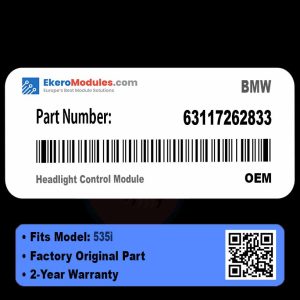 63117262833 Headlight Control Module | BMW 535i | Genuine OEM Part
