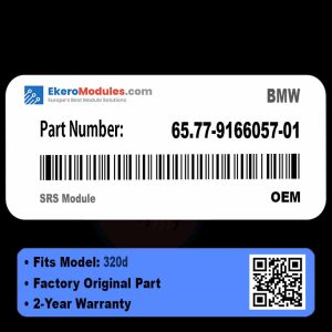65.77-9166057-01 SRS Module | BMW 320d | Genuine OEM Part