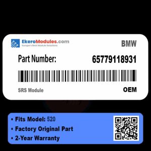 65779118931 SRS Module | BMW 520 | Genuine OEM Part