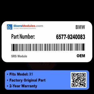 6577-9240083 SRS Module | BMW X1 | Genuine OEM Part
