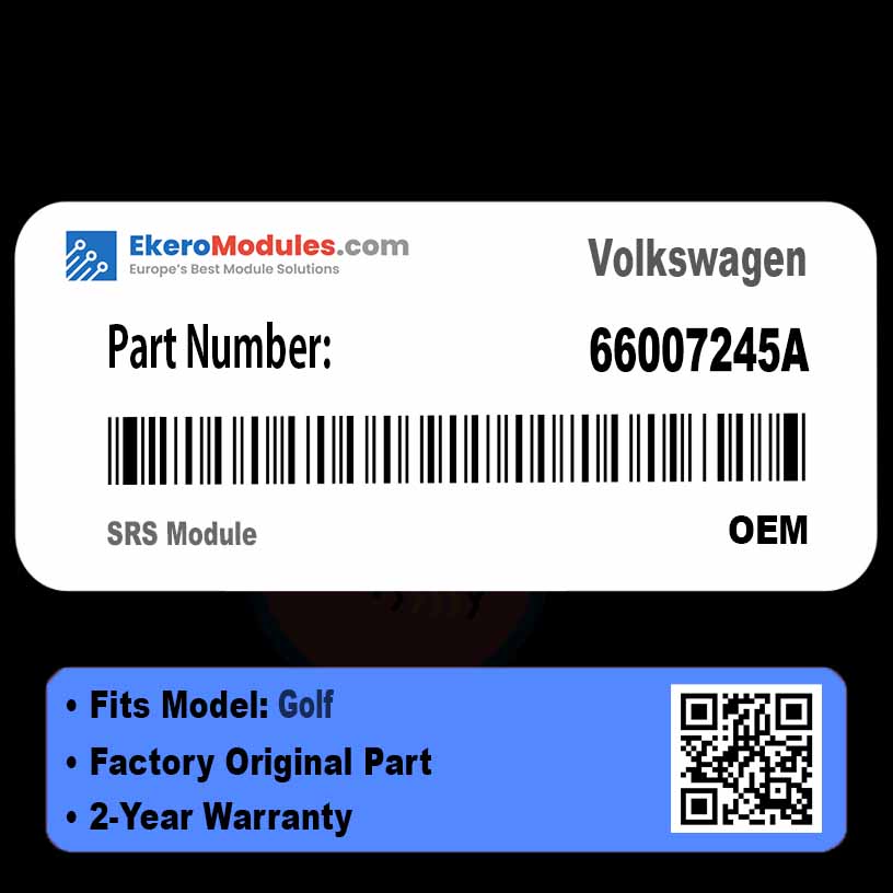 66007245A SRS Module | Volkswagen Golf | Genuine OEM Part