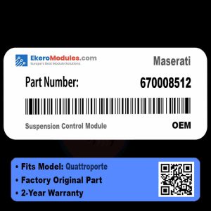670008512 Suspension Control Module | Maserati Quattroporte | Genuine OEM Part