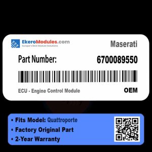 6700089550 ECU - Engine Control Module | Maserati Quattroporte | Genuine OEM Part