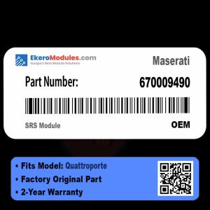 670009490 SRS Module | Maserati Quattroporte | Genuine OEM Part