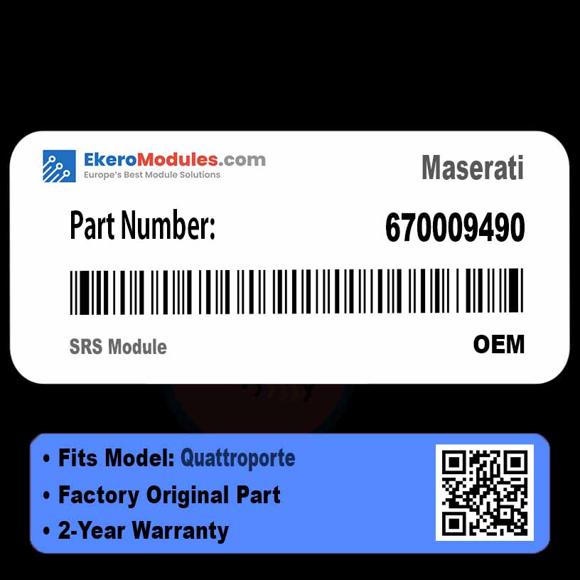 670009490 SRS Module | Maserati Quattroporte | Genuine OEM Part
