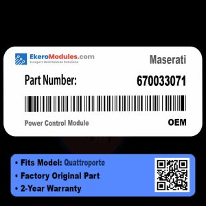 670033071 Power Control Module | Maserati Quattroporte | Genuine OEM Part