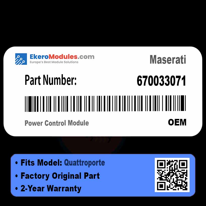 670033071 Power Control Module | Maserati Quattroporte | Genuine OEM Part