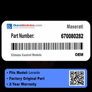 670080282 Climate Control Module | Maserati Levante | Genuine OEM Part