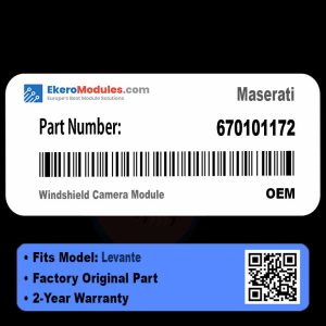 670101172 Windshield Camera Module | Maserati Levante | Genuine OEM Part