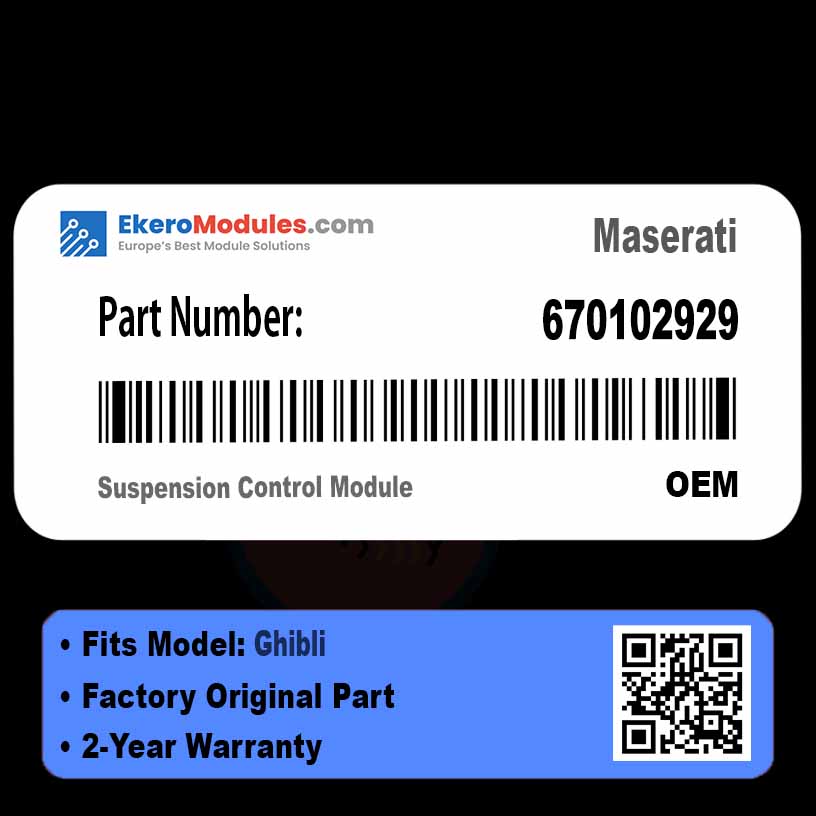 670102929 Suspension Control Module | Maserati Ghibli | Genuine OEM Part