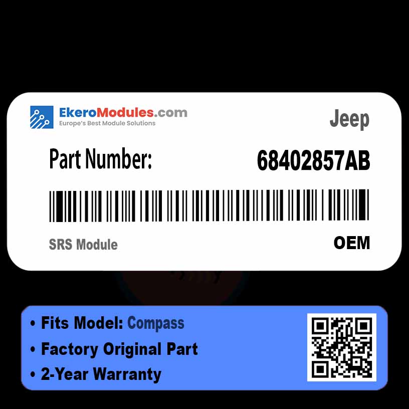 68402857AB SRS Module | Jeep Compass | Genuine OEM Part