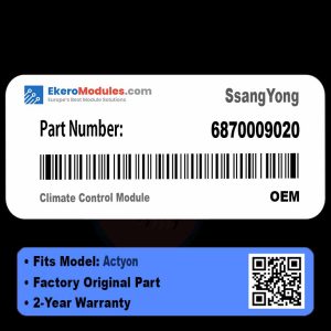 6870009020 Climate Control Module | SsangYong Actyon | Genuine OEM Part