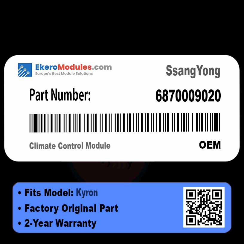 6870009020 Climate Control Module | SsangYong Kyron | Genuine OEM Part