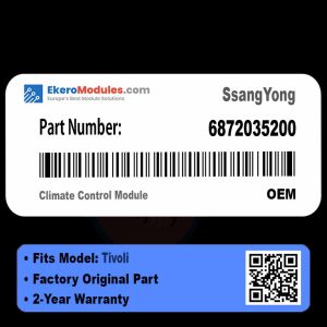 6872035200 Climate Control Module | SsangYong Tivoli | Genuine OEM Part