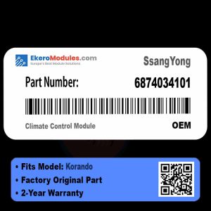 6874034101 Climate Control Module | SsangYong Korando | Genuine OEM Part