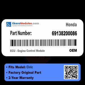 69138200086 ECU - Engine Control Module | Honda Civic | Genuine OEM Part
