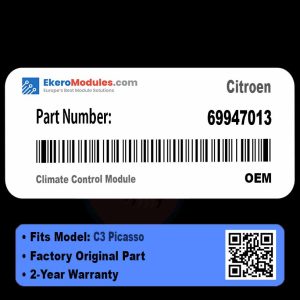 69947013 Climate Control Module | Citroen C3 Picasso | Genuine OEM Part