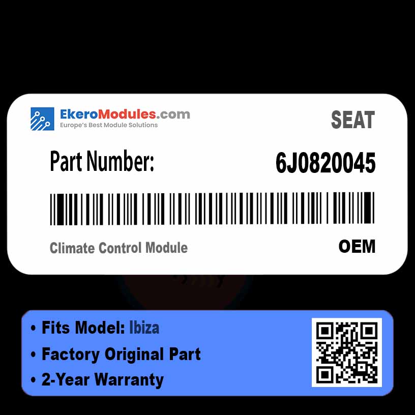 6J0820045 Climate Control Module | SEAT Ibiza | Genuine OEM Part