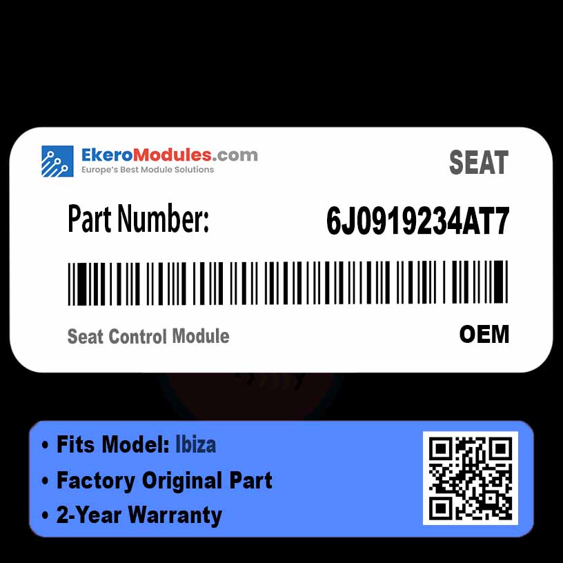 6J0919234AT7 Seat Control Module | SEAT Ibiza | Genuine OEM Part