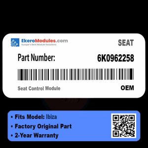 6K0962258 Seat Control Module | SEAT Ibiza | Genuine OEM Part