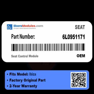 6L0951171 Seat Control Module | SEAT Ibiza | Genuine OEM Part