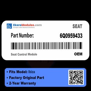 6Q0959433 Seat Control Module | SEAT Ibiza | Genuine OEM Part