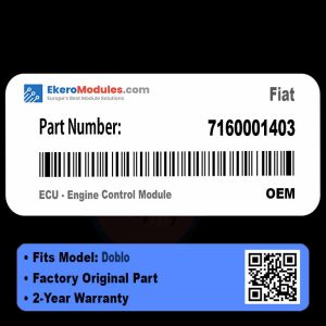 7160001403 ECU - Engine Control Module | Fiat Doblo | Genuine OEM Part
