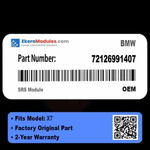 72126991407 SRS Module | BMW X7 | Genuine OEM Part