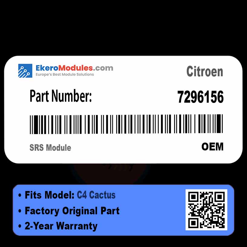 7296156 SRS Module | Citroen C4 Cactus | Genuine OEM Part